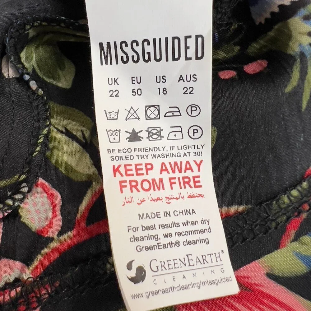 Missguided Plus Floral Wrap Over Dress Size 18 NWT - Picture 10 of 12